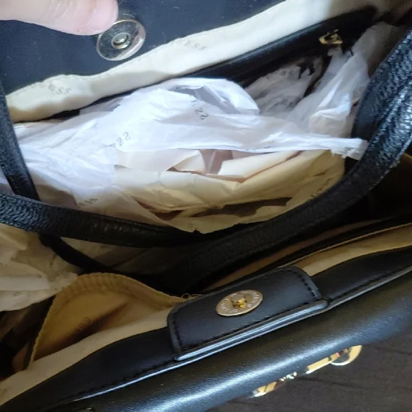 Guess Navy Shoulder Bag with Silver Accents - Picture 3 of 4